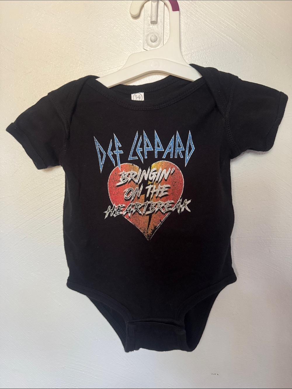 Rabbit Skins Black Def Leppard Heart Graphic One-Piece